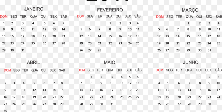Suficiente Base Para Calendrio 2017 Em Number, Text PNG