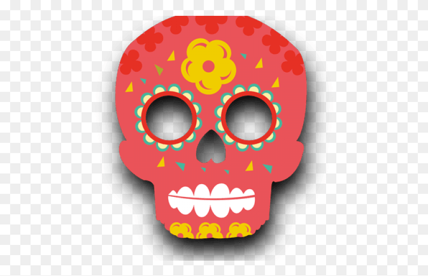 469x481 Sugar Skull Clipart Transparent Background Cartoon Sugar Skull, Head, Teeth, Mouth HD PNG Download
