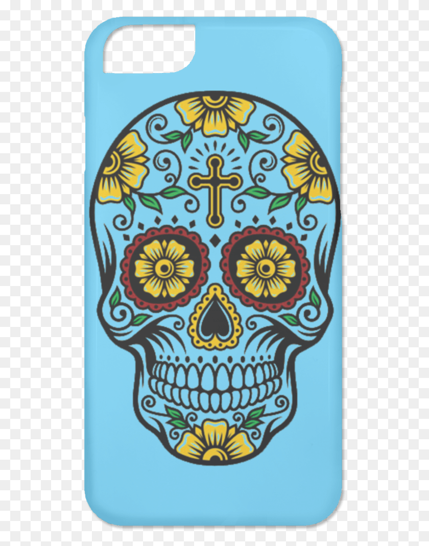 516x1009 Descargar Png Sugar Skull Iphone 6 Case Dessin Tete De Mort, Patrón, Diseño Floral, Gráficos Hd Png