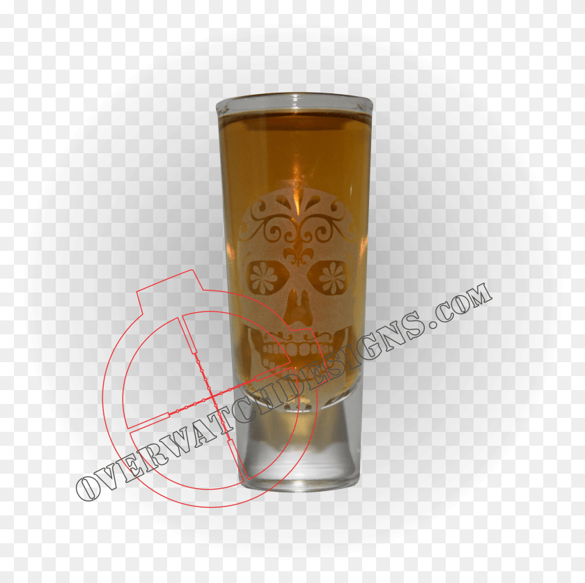 2382x2373 Sugar Skull Shot Glass Black Pint Glass, Bottle, Beer, Alcohol Descargar Hd Png