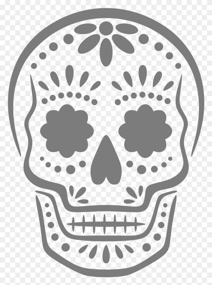 951x1304 Descargar Png Sugar Skull Stencil Dia De Los Muertos Pumpkin Stencil, Face, Rug, Graphics Hd Png