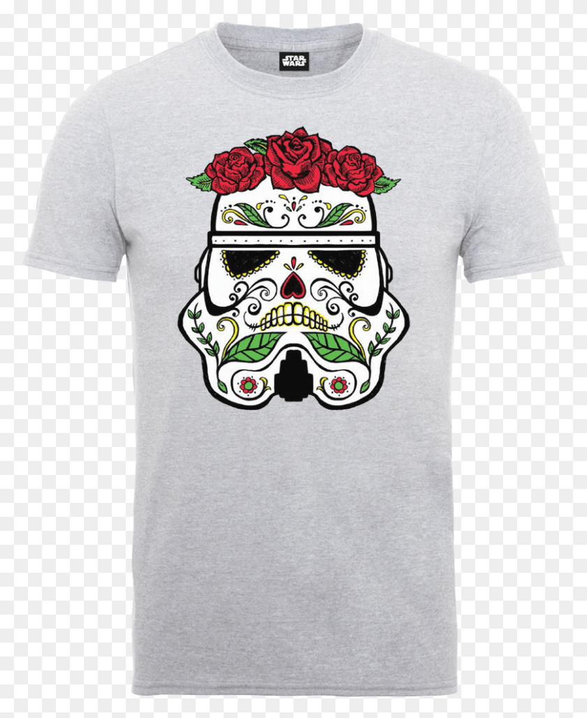 806x1001 Sugar Skull Stormtrooper, Ropa, Camiseta, Camiseta Hd Png