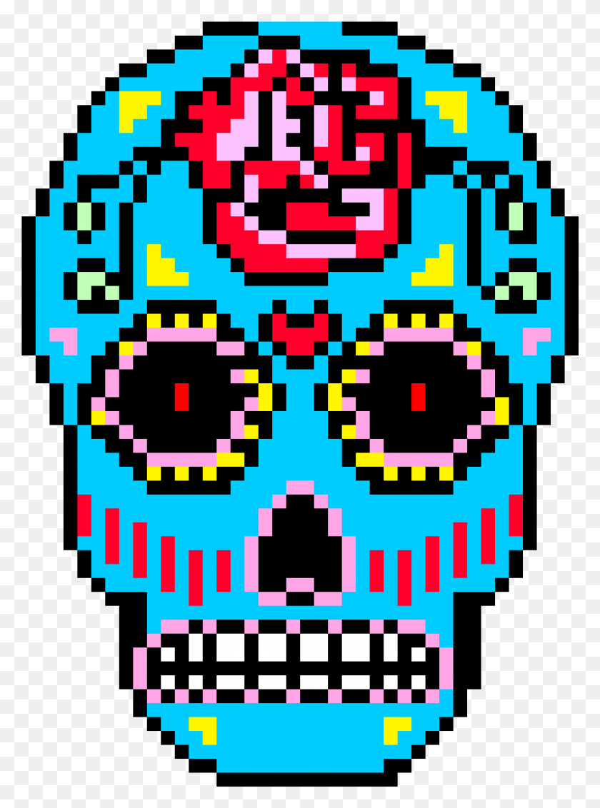 2001x2751 Sugar Skull Sugar Skull Pixel Art, Qr Code, Pac Man HD PNG Download