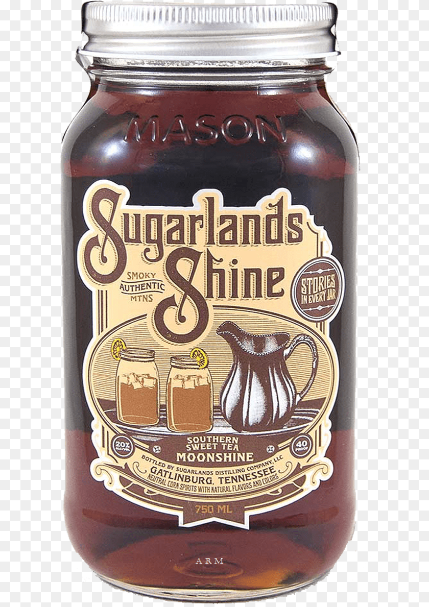 613x1189 Sugarlands Sweet Tea Moonshine, Jar, Alcohol, Beer, Beverage Sticker PNG