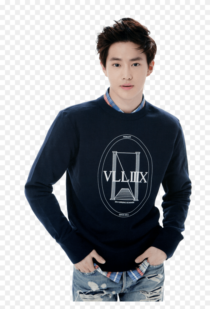 938x1412 Suho Exo Kpop Shoulder Sleeve Image With Transparent Suho, Clothing, Apparel, Long Sleeve HD PNG Download