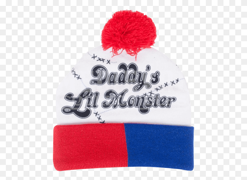 482x551 Suicide Squad Daddys Lil Monster Pom Beanie Beanie, Clothing, Apparel, Hat HD PNG Download