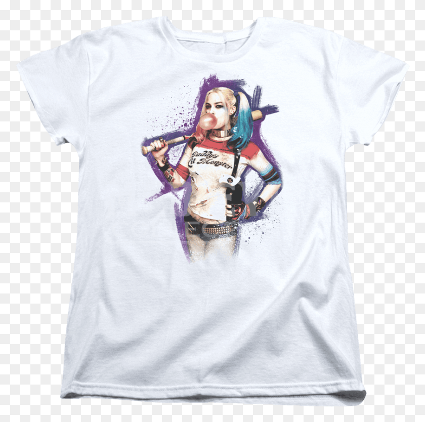 841x835 Suicide Squad Harley Bubble Gum Womens T Shirt Harley Quinn, Clothing, Apparel, T-shirt HD PNG Download