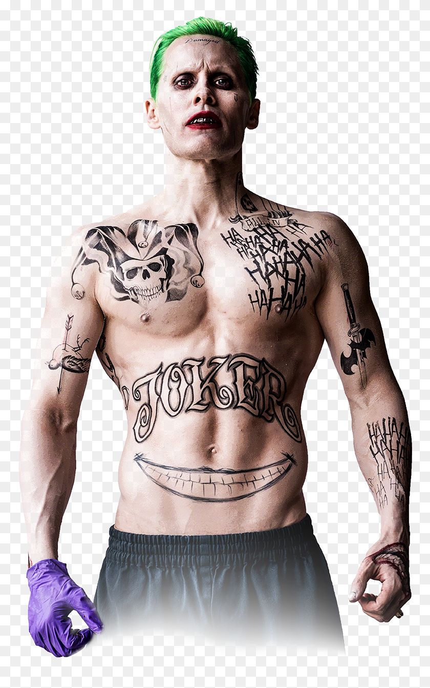 770x1282 Suicide Squad Joker Stance Youth Hoodie Jared Leto Abs Joker, Skin, Tattoo, Person HD PNG Download