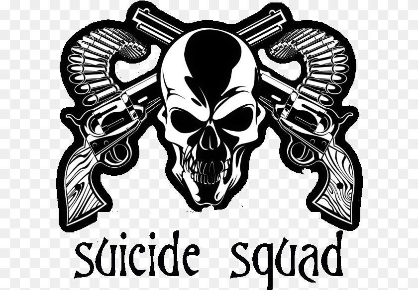 Suicide Squad Skull, Weapon, Gun, Emblem, Symbol Transparent PNG