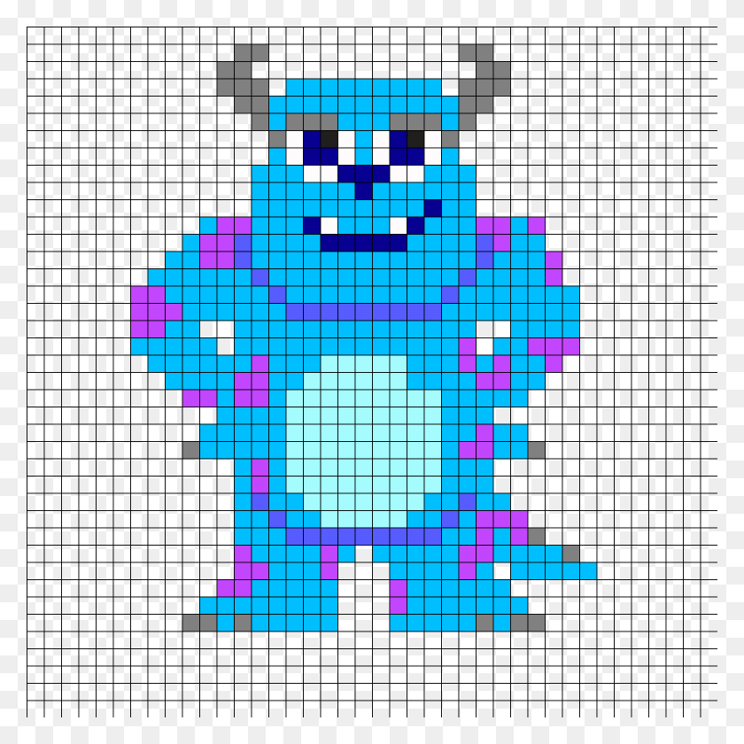 840x840 Png Sully Monsters Inc Pixel Art, Игра, Pac Man, Головоломка Hd Png Скачать