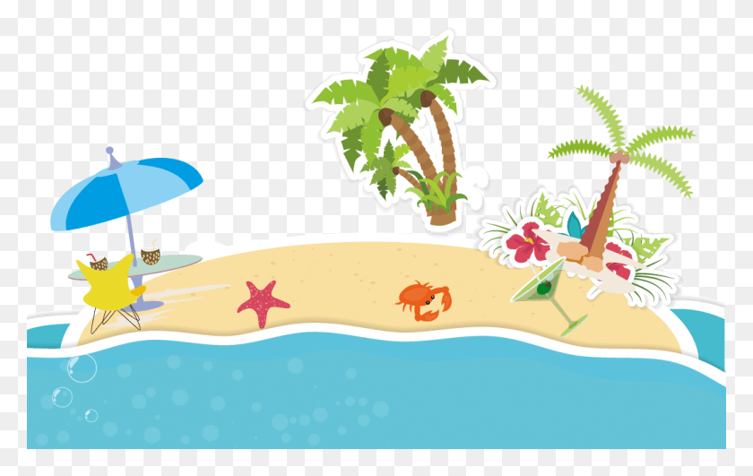 1068x645 Summer Beach Clipart, Plant, Graphics HD PNG Download