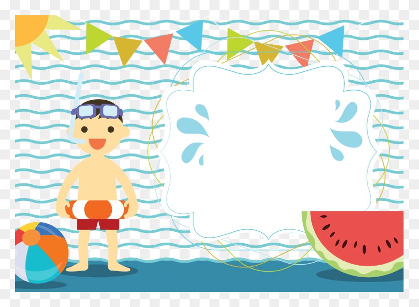1500x1071 Summer Clipart Swimming Pool Invitation For Wedding Pool Party, Plant, Food, Fruit HD PNG Download