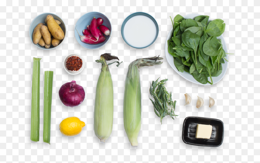 688x465 Summer Corn Amp Vegetable Chowder Spinach, Plant, Food, Produce HD PNG Download