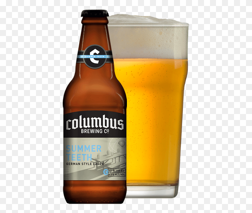 423x650 Summer Teeth Bottle And Glass Columbus Brewing Company Ipa, Beer, Alcohol, Beverage HD PNG Download