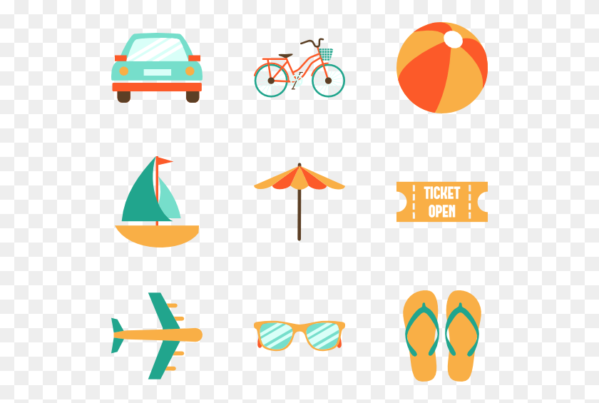 529x505 Summertime Collection Summer Icon Vector, Car, Vehicle, Transportation HD PNG Download