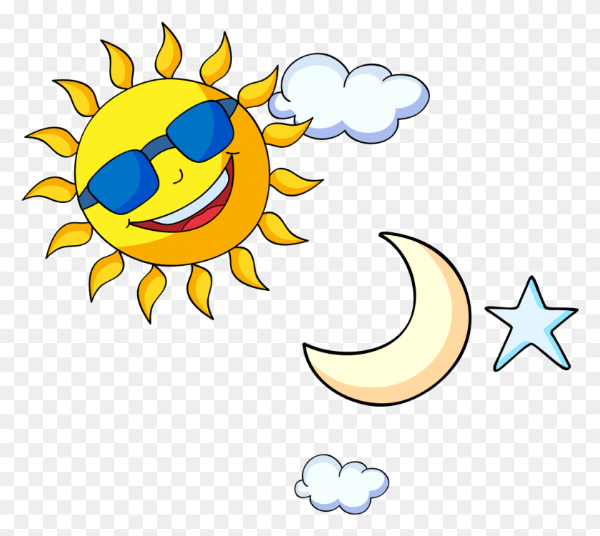 1001x886 Sun And Moon Cartoon Drawing Clip Art Sun And Moon Clipart, Nature, Outdoors, Sky HD PNG Download