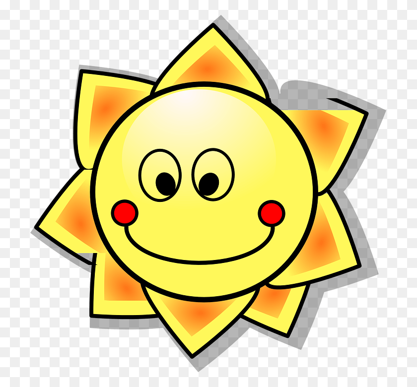 717x720 Descargar Png Sol Sol Sol De Dibujos Animados Caliente Verano Sonrisa Sol Clip Art, Al Aire Libre, Naturaleza, Lámpara Hd Png