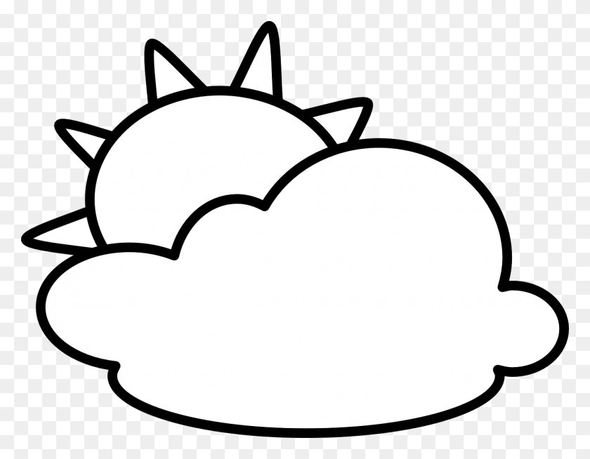 1280x976 Sun With Clouds Clipart Black And White, Baseball Cap, Cap, Hat HD PNG Download