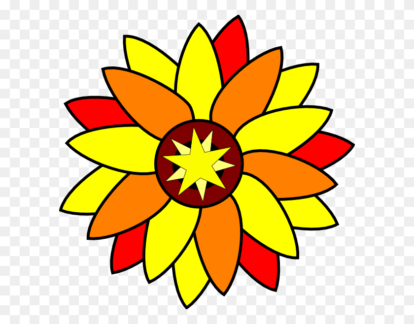 600x598 Sunflower Star Tatto Svg Clip Arts 600 X 598 Px Easy Drawings Of A Sunflower, Graphics, Floral Design HD PNG Download