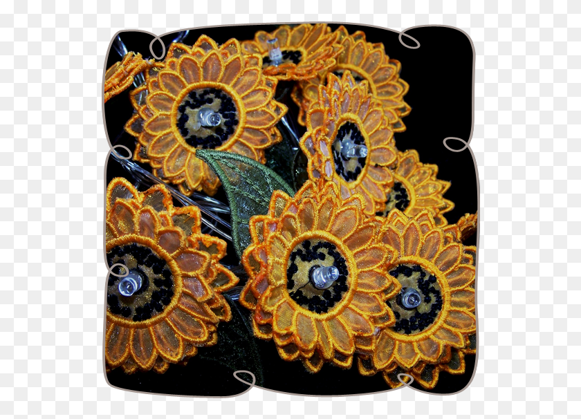 548x546 Sunflower String Lights Floral Design, Pattern, Applique, Paisley HD PNG Download