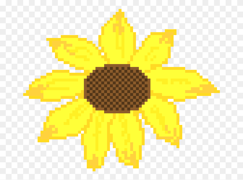681x561 Подсолнечник Pixel Art, Растение, Цветок, Цветение Hd Png Скачать