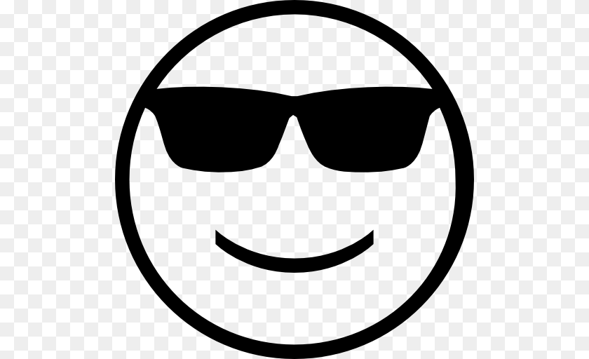 512x512 Sunglass Emoji Black And White Les Baux De Provence, Accessories, Sunglasses, Stencil, Glasses Sticker PNG