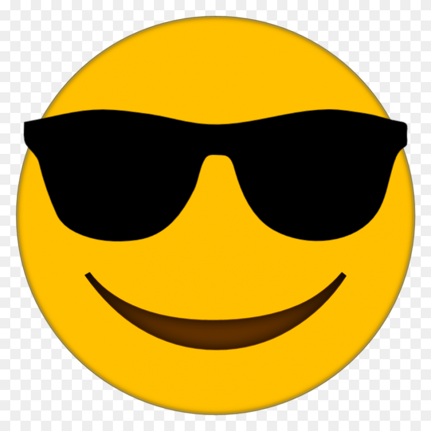 882x882 Солнцезащитные Очки Emoji Клипарт Смайлик Cool Emoji Прозрачный Фон, Банан, Фрукты, Растение Hd Png Скачать