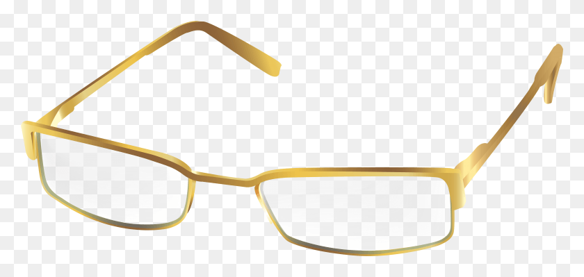 7801x3392 Sunglasses Transparent Gold Glasses Free Gold Glasses, Accessories, Accessory, Scissors HD PNG Download