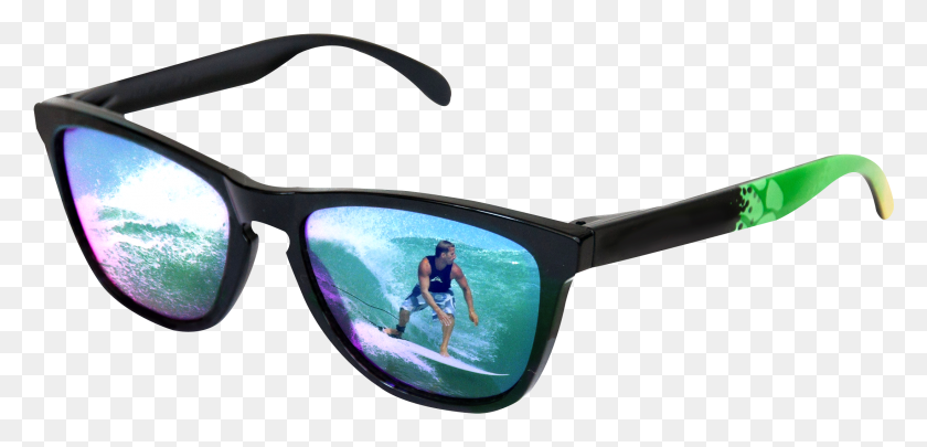 2192x972 Sunglasses With Surfer Reflection Image Sunglass, Accessories, Accessory, Person HD PNG Download