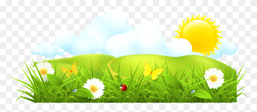 1850x728 Sunlight Clip Art Vector Grass, Green, Nature, Spring HD PNG Download
