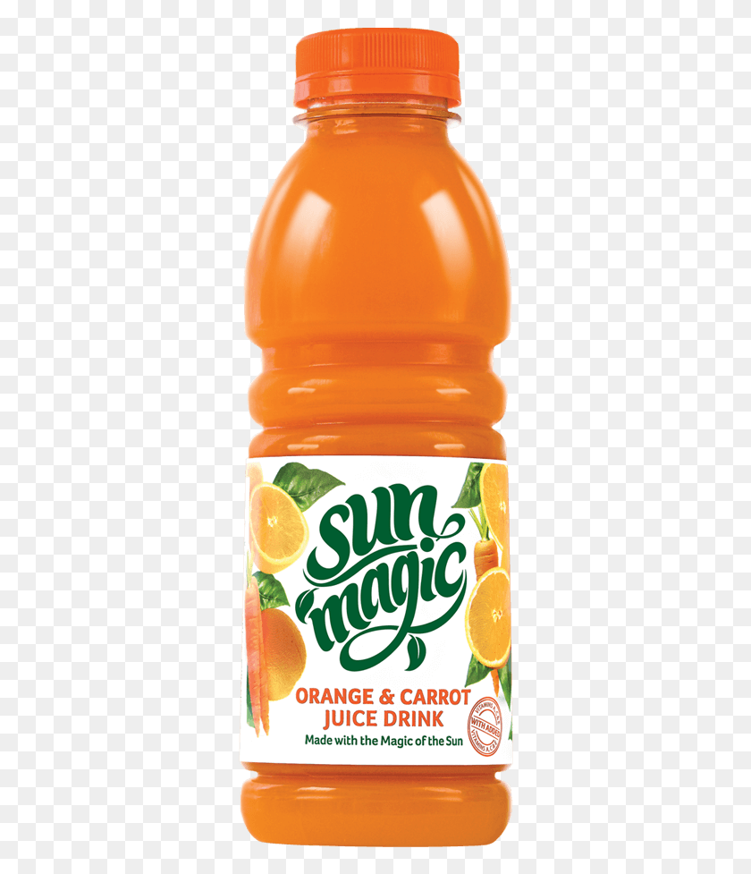 308x917 Sunmagic 500ml Orange Amp Carrot Juice Drink Plastic Bottle, Beverage, Beer, Alcohol HD PNG Download