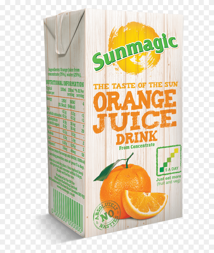 605x933 Descargar Png Sunmagic Cartón De Naranja Con Paja Sunmagic, Jugo, Bebida, Bebida Hd Png