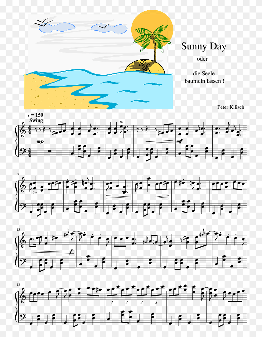 747x1018 Sunny Day Sheet Music, Outdoors HD PNG Download