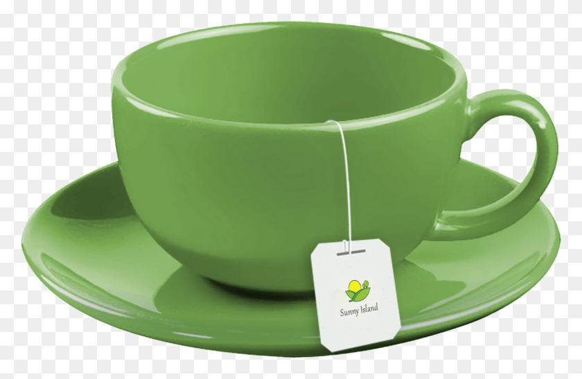 1241x777 Sunny Island Green Tea Tea Cup With Tea Bag, Pottery, Saucer, Bowl HD PNG Download