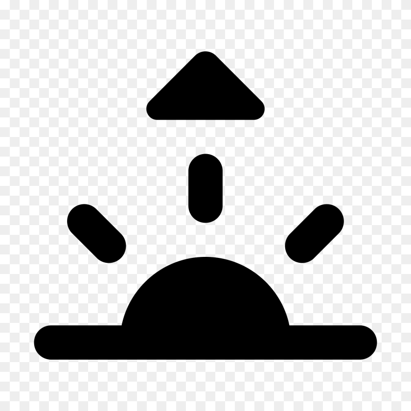 Sunrise Icon, Gray Sticker PNG