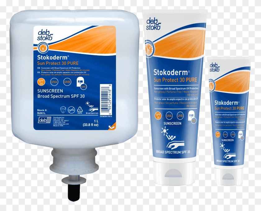 2740x2180 Sunscreen Dye Free Perfume Free And Water Resistant Deb Stoko Hand Cream, Cosmetics, Bottle, Label HD PNG Download