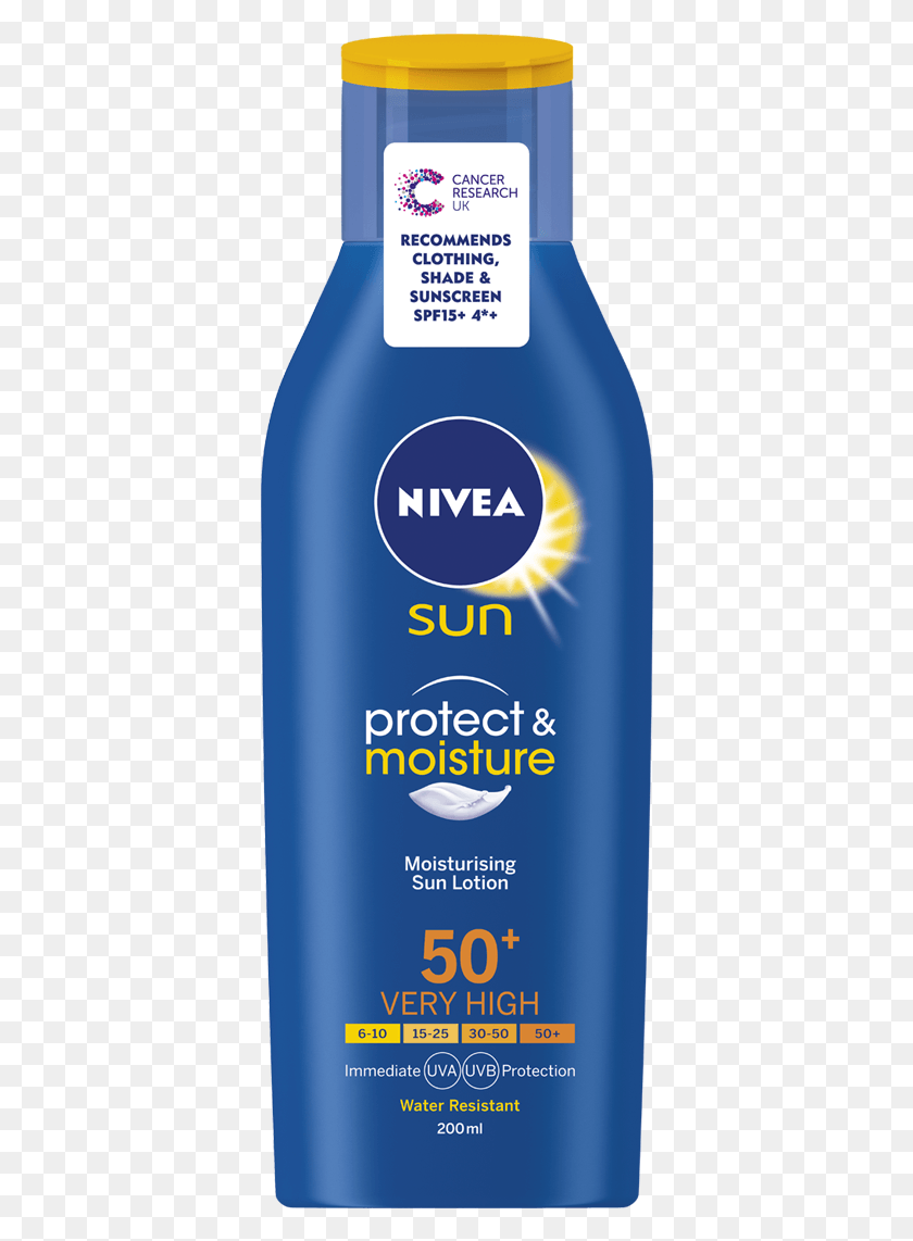 362x1082 Солнцезащитный Крем Nivea Sun Protect Amp Moisture, Бутылка, Алюминий, Косметика Hd Png Скачать