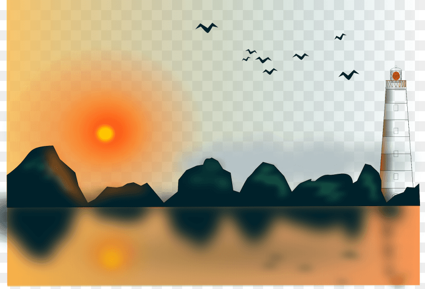 1920x1307 Sunset Clipart, Sky, Outdoors, Nature, Animal Transparent PNG