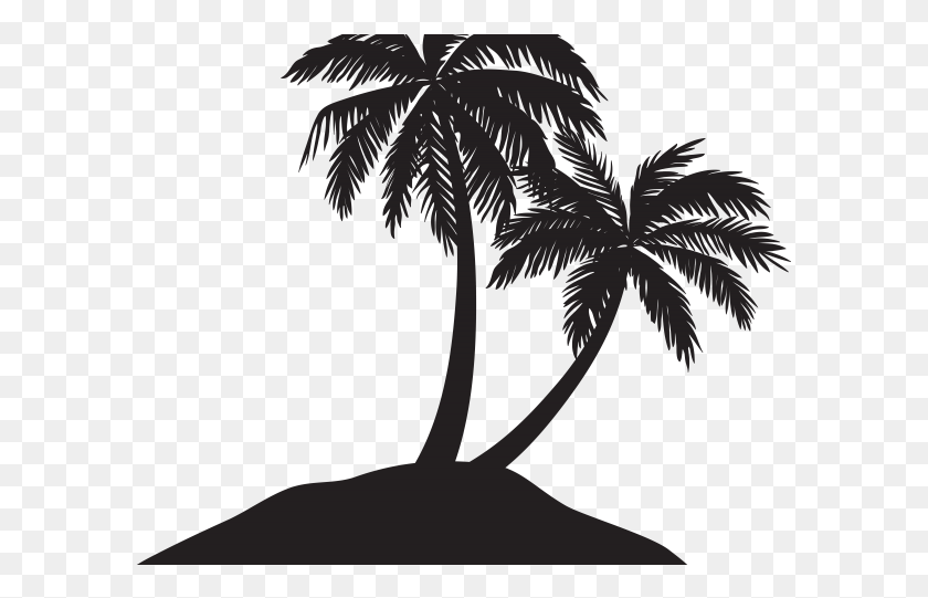 595x481 Sunset Clipart Silhouette Transparent Background Palm Trees Silhouette, Plant, Tree HD PNG Download