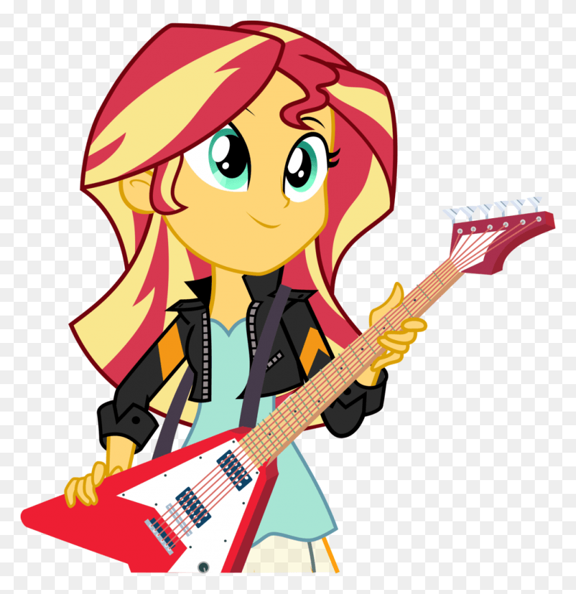 990x1024 Sunset Shimmer Playing Da My Little Pony Equestria Girls Sunset Shimmer Belly, Guitar, Leisure Activities, Musical Instrument HD PNG Download
