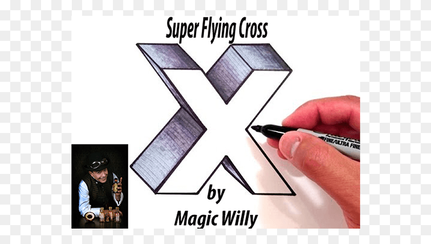 564x417 Super Flying Cross By Magic Willy Video Graphic Design, Person, Human, Text HD PNG Download