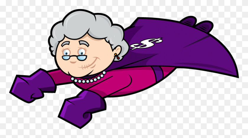 902x475 Super Grandma Cartoon, Face, Reading, Washing HD PNG Download