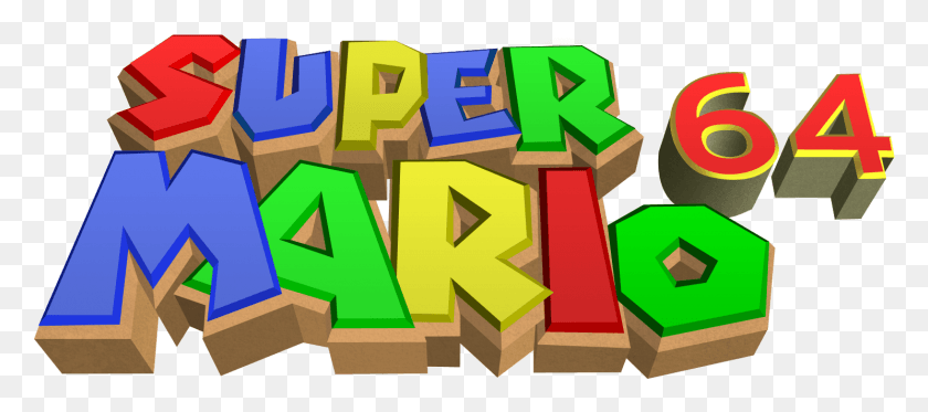 1487x598 Descargar Png / Super Mario 64 Logo, Texto, Gráficos Hd Png