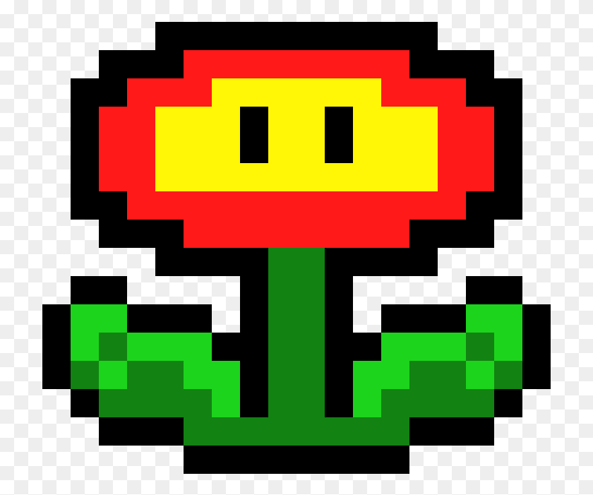 721x641 Super Mario Bros Fire Flower Pixel Art, First Aid, Pac Man HD PNG Download