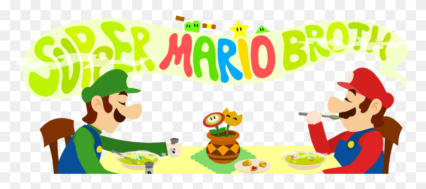 1437x577 Super Mario Broth, Lunch, Meal, Food HD PNG Download