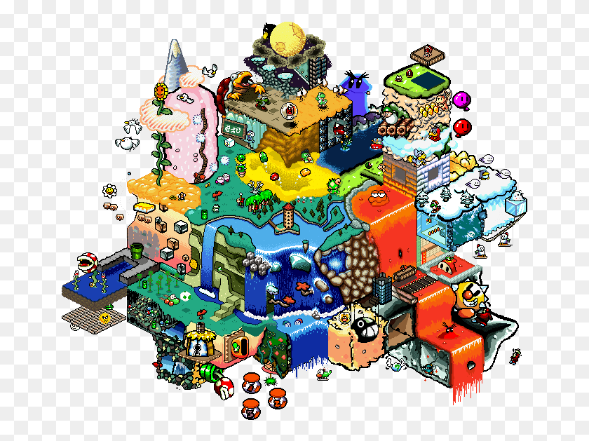 665x569 Super Mario Galaxy Pixel Art, Город, Район, Здание Hd Png Скачать
