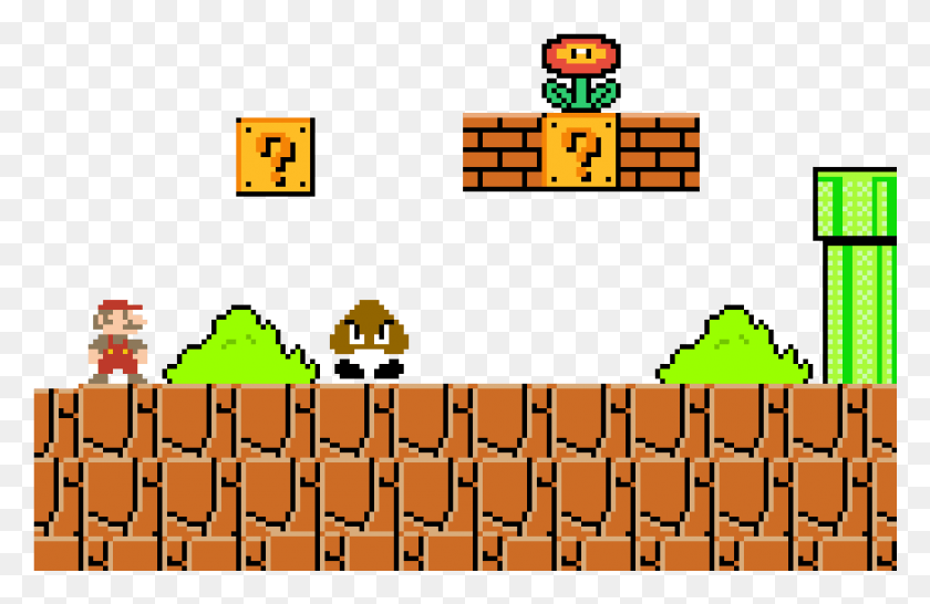 1051x655 Descargar Png / Super Mario Maker Cartoon, Pac Man Hd Png