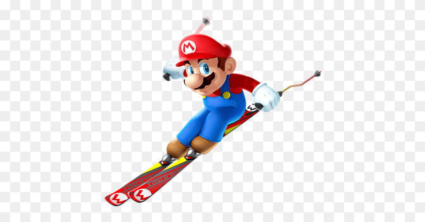 434x379 Супер Марио На Лыжах, Игрушка, Человек, Человек Hd Png Скачать