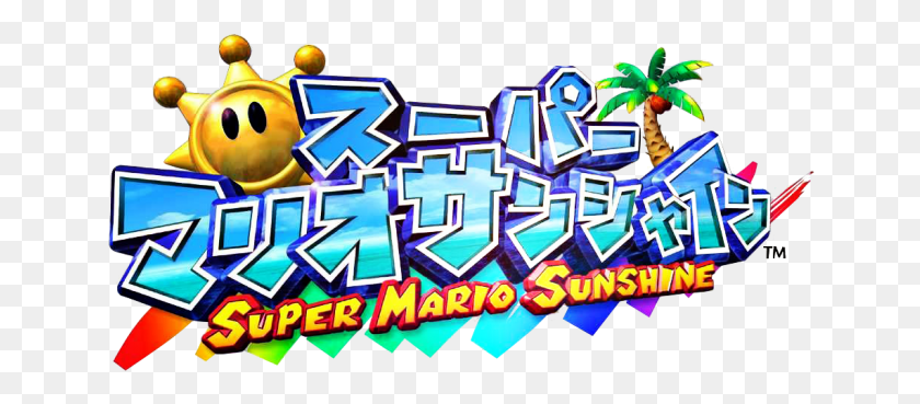 648x309 Super Mario Sunshine Logo Super Mario Sunshine Japanese Logo, Graffiti, Flyer, Poster HD PNG Download