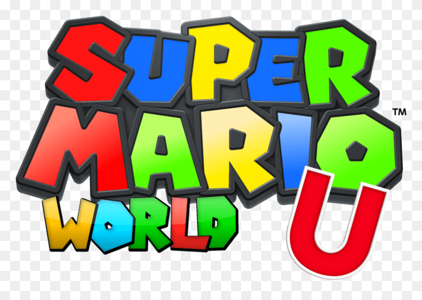 784x541 Super Mario Wordl U Logo New Super Mario World U Logo, Text, Pac Man, Dynamite HD PNG Download